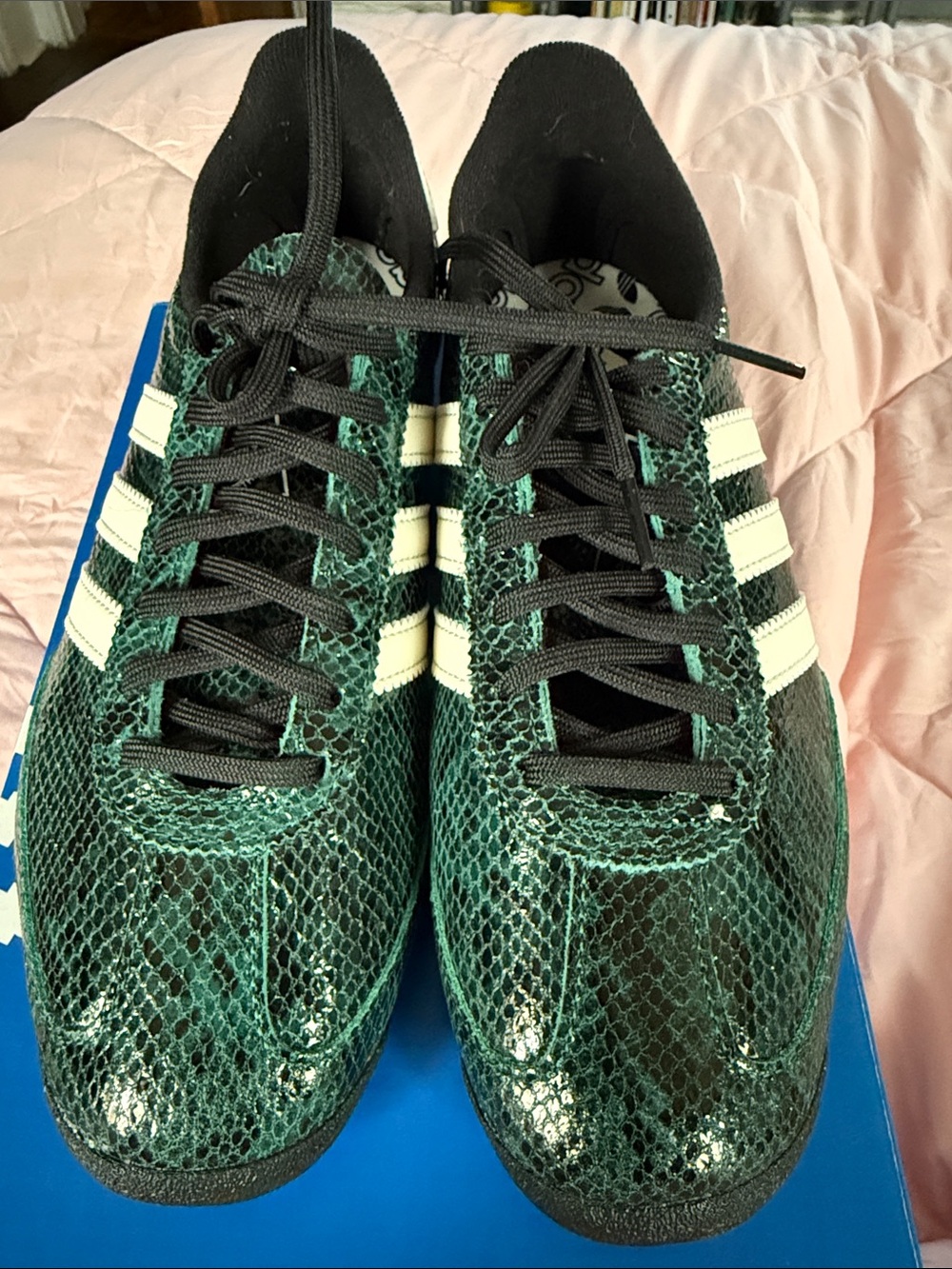 adidas Women’s Green Snake-Print Sneakers